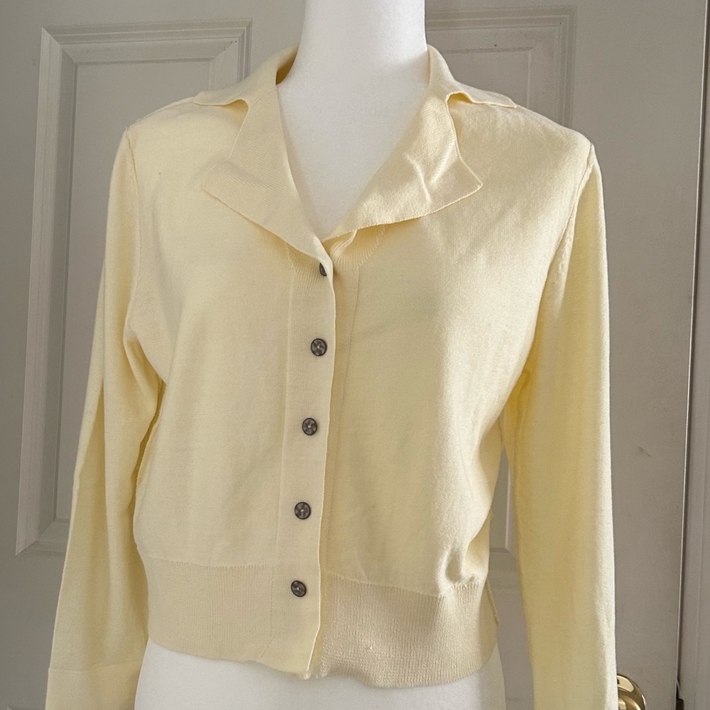 Nic+Zoe brand new Cardigan with tags! Pale yellow. Size Medium!